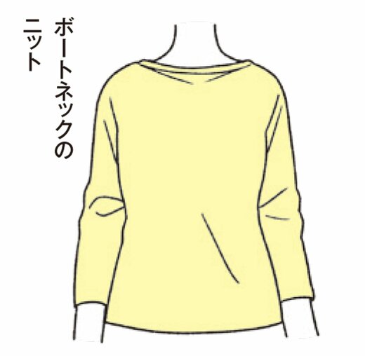 ボートネックのニットイラスト