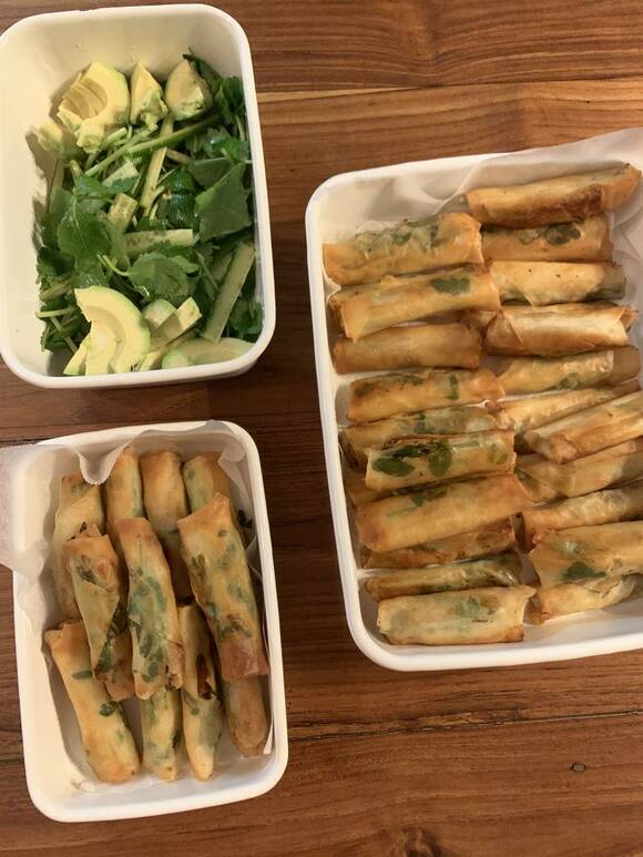 春巻きと野菜