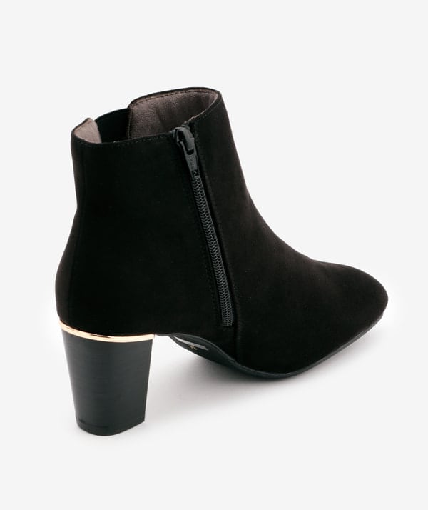 はたラクシューズエコスエードショートブーツ黒