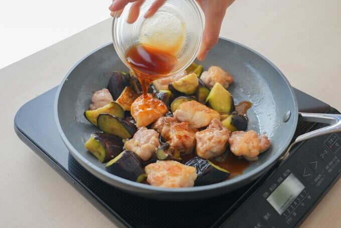 鶏とナスの炒め