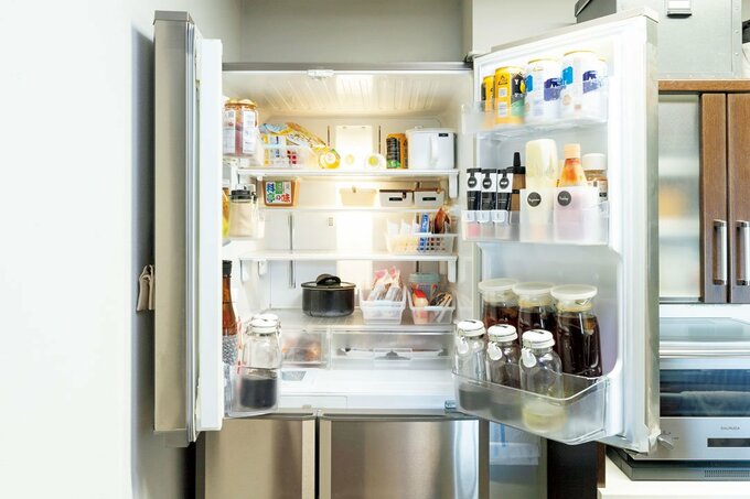 冷蔵庫両扉開いた状態