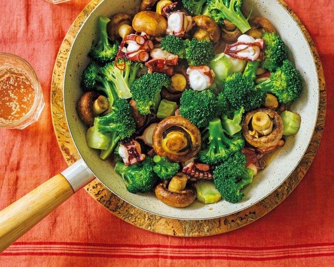 タコと野菜のアヒージョ風オイル蒸し