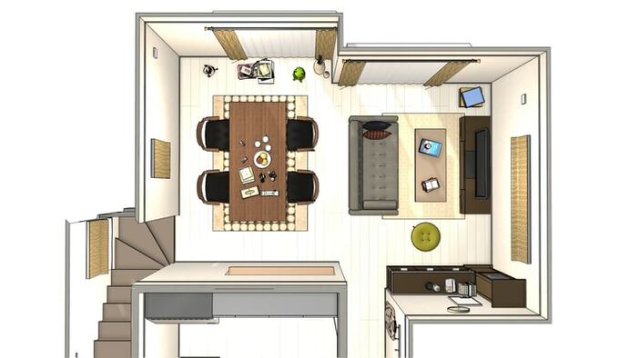 動線を差し引かない状態で家具を配置