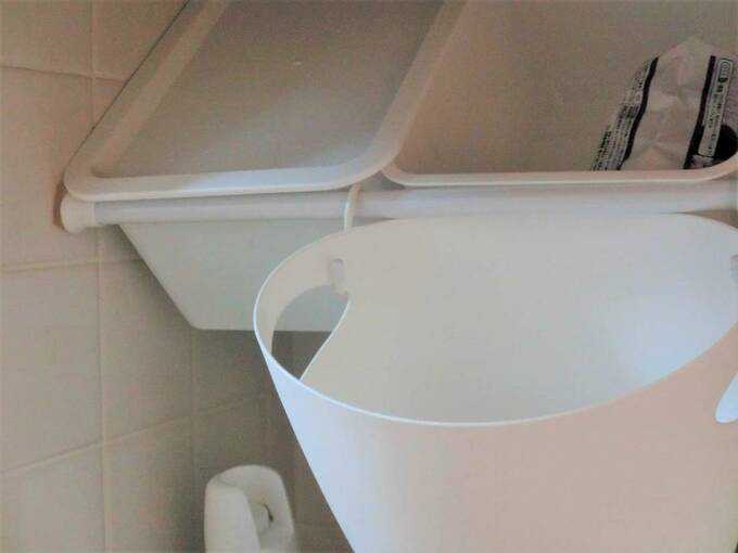 ななめに引っかけると中身が確認しやすい!