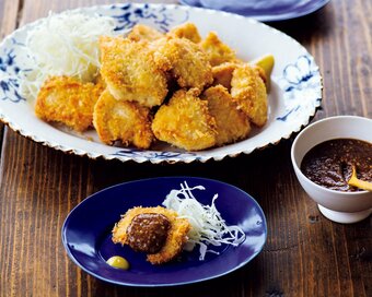 鶏胸のゴマみそチキンカツ。濃厚ダレとひと口サイズで専門店風に