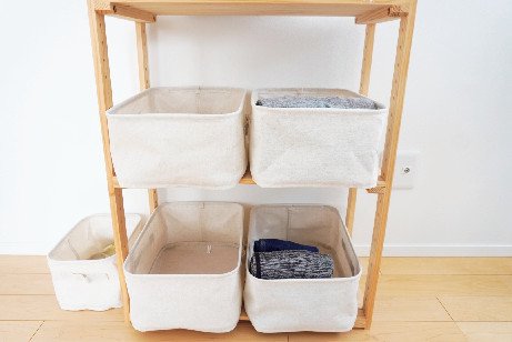 たたみながら仕分けボックスに