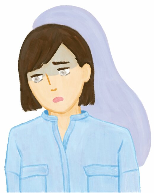 落ち込む女性のイラスト