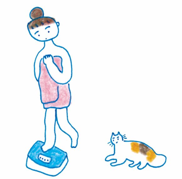1日1回、決まった時間に体重計に乗る