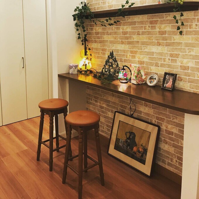 アンティーク調のレンガ風クロス