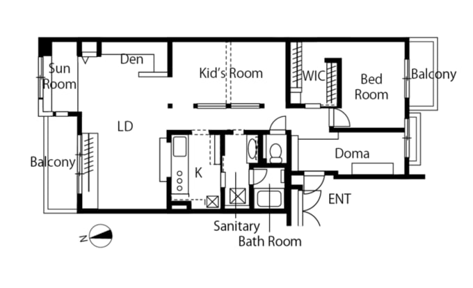 リノベーション後の間取り図