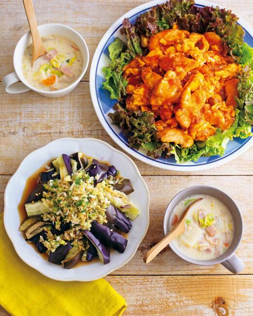 鶏胸肉とふんわり卵のチリ炒め