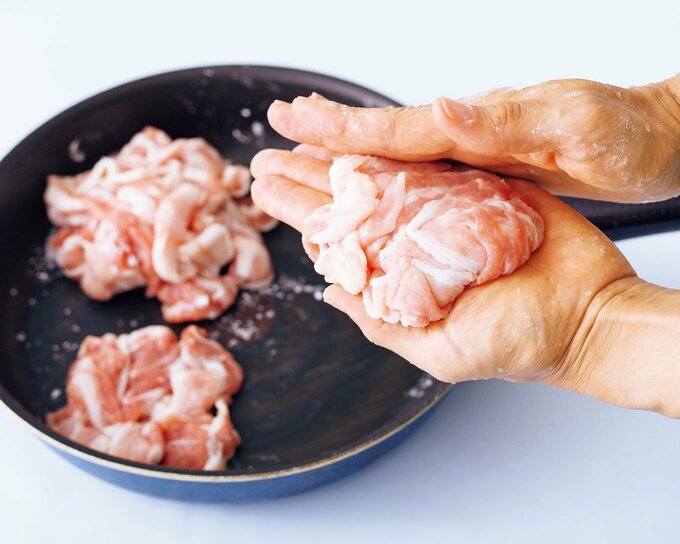 肉を平らにする画像