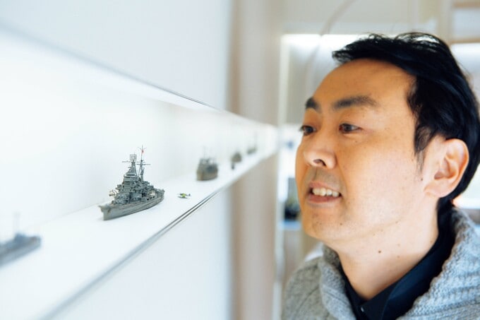 模型を展示する棚