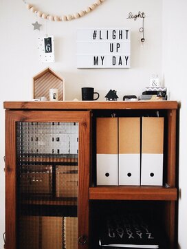 バイカラーでおしゃれに！ 無印良品のファイルボックスをマステで簡単アレンジ