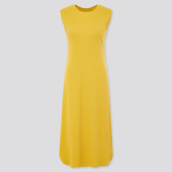 ワッフルロングブラワンピース