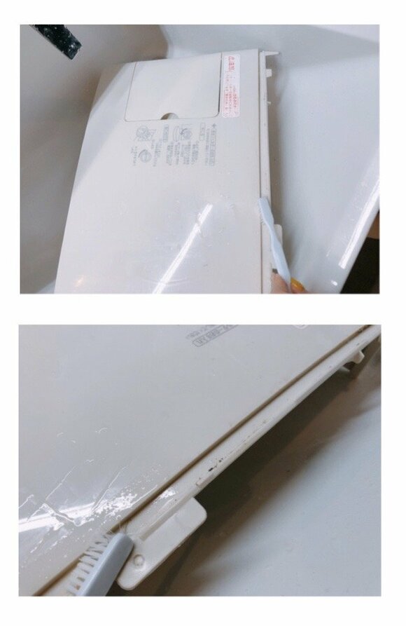 黒ずんでいた隙間部分を、いらない歯ブラシできれいに