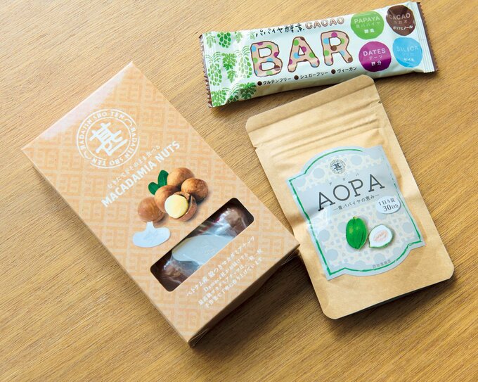 青パパイヤを発酵させたタブレット、カカオバー