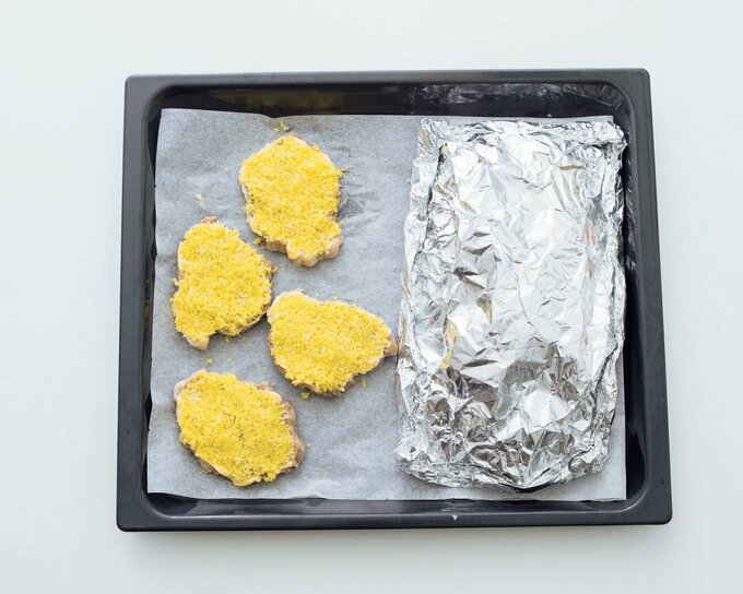 オーブントレイとトンカツ