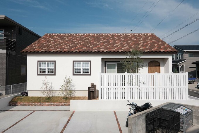 南欧カフェ風の平屋