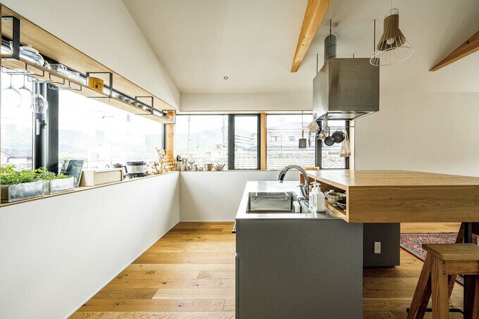 調理しながら景色を眺められる