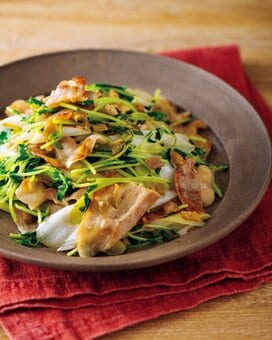 節約の見方・豆苗をメインおかずに。ヘルシーな豚肉ザーサイ炒め