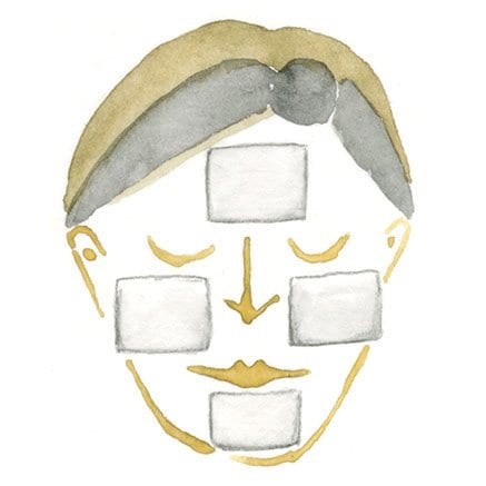 イラスト顔にコットン