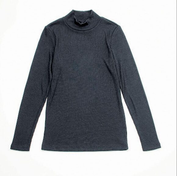 黒リブハイネック