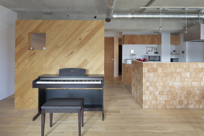 LDKの中心に寝室スペース