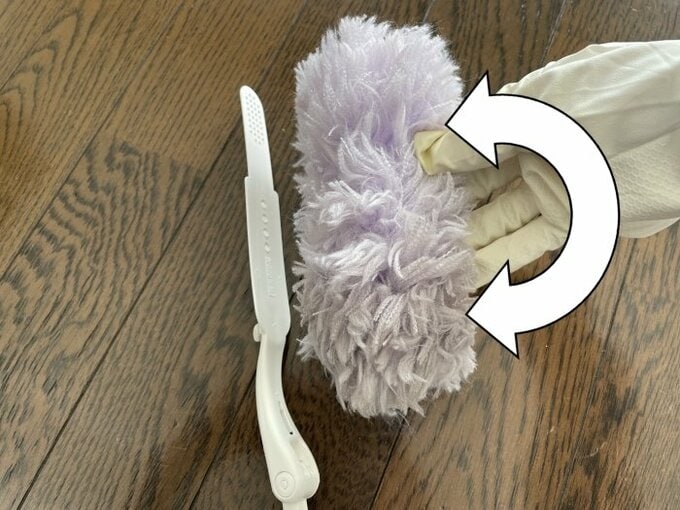 押しつぶさず繊維の先を使う