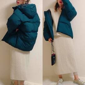 GUの中綿ブルゾンはあえてのメンズ、オーバーサイズ。軽くて撥水も