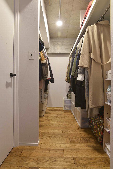 大容量のウォークインクロゼット