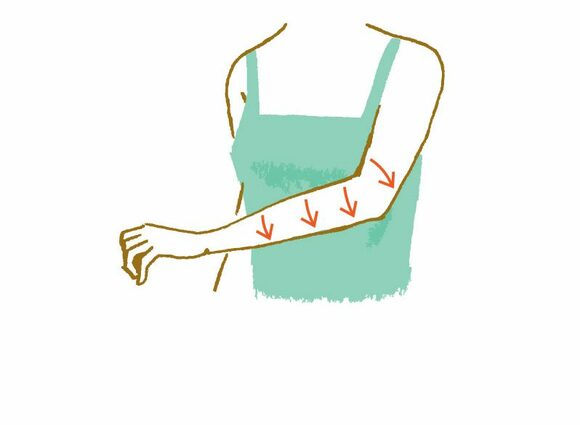 毛流れに沿って内側から外側に優しく刃を滑らせる