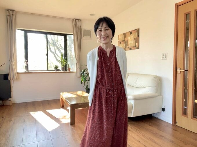 ふんわりとしたシルエットのワンピース