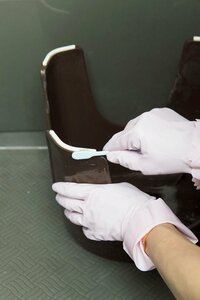 古歯ブラシでこすり落とし