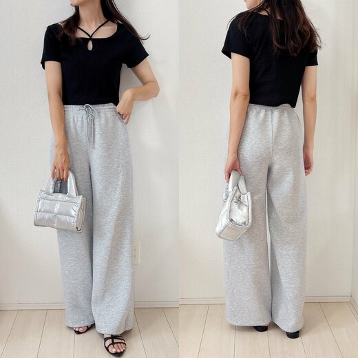 ミニ丈のTシャツと合わせて脚長効果も抜群