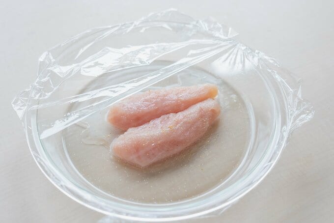 半加熱したささみ