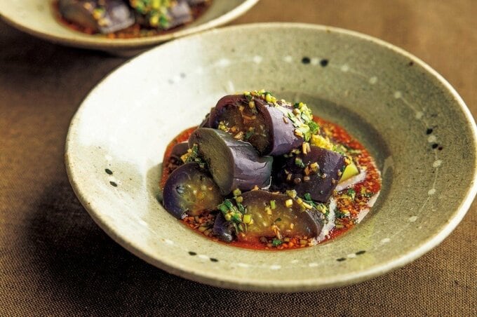 ナスとミツバを使った副菜