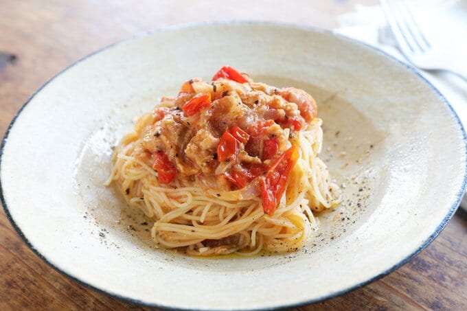 トマトの冷製パスタ