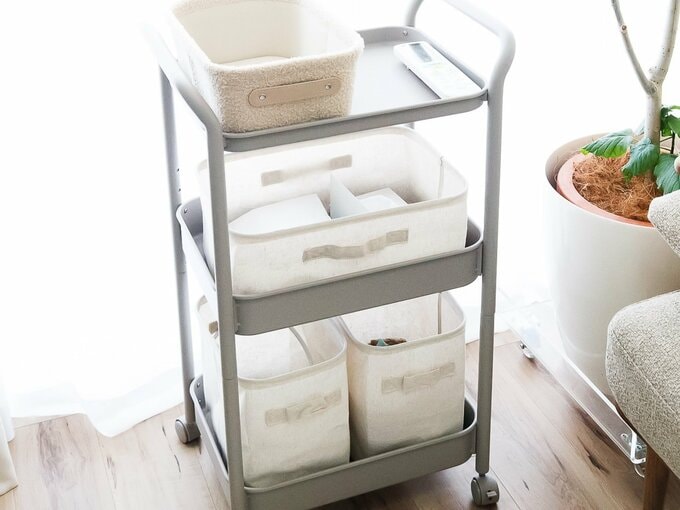 無印良品のスチールパイプワゴンラック