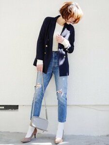 パンプス×白ソックス