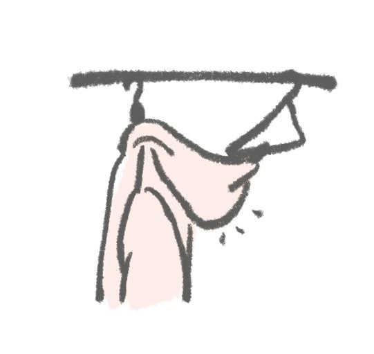 パーカを干している