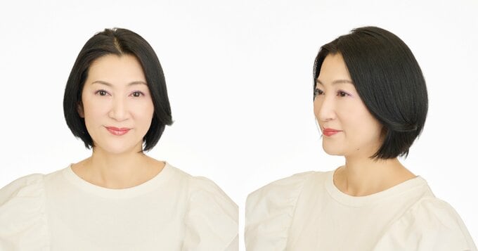 割れていた前髪がしっかりまとまり、アイロンを使ったことで印象も華やかに