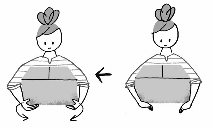 荷物を抱えるイラスト