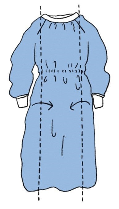 ワンピースを型崩れさせずたたむ図解1