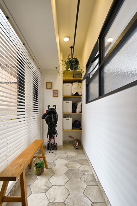 ベビーカーがラクラク置ける玄関土間