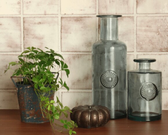 ブリキとガラス瓶