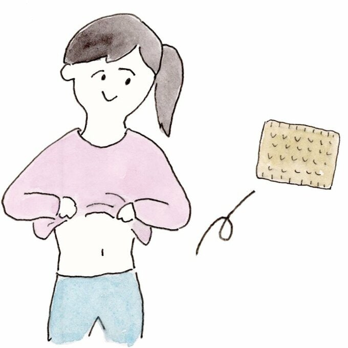 腹巻と女性イラスト