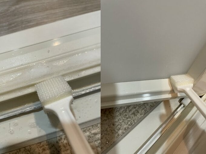 すみっこぶらしで掃除