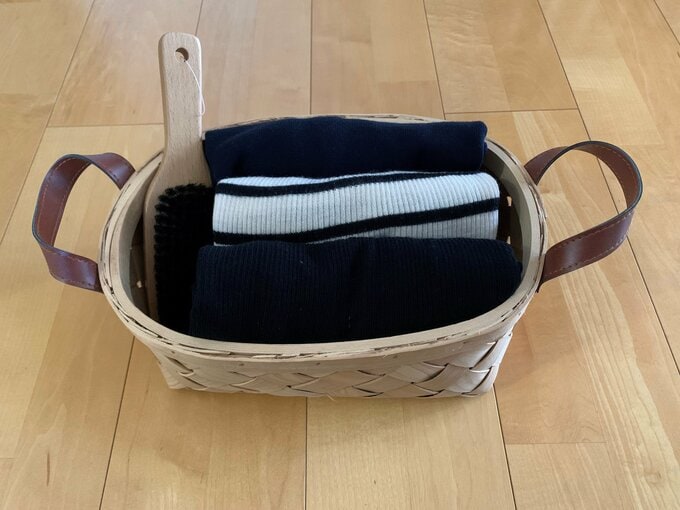 内寸約26×19のかごに３枚すっぽり収まりました