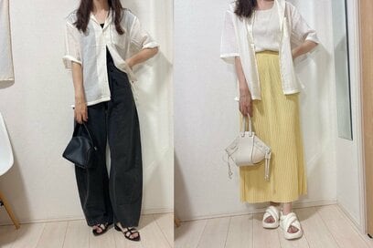 体形カバーもおしゃれ見えも！40代、「GUのメンズシャツ」コーデ4つ。1990円で最高のシルエット